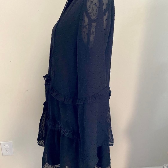 Shein Polka Dot Tassel Tie Neck Babydoll Dress - Picture 4 of 9